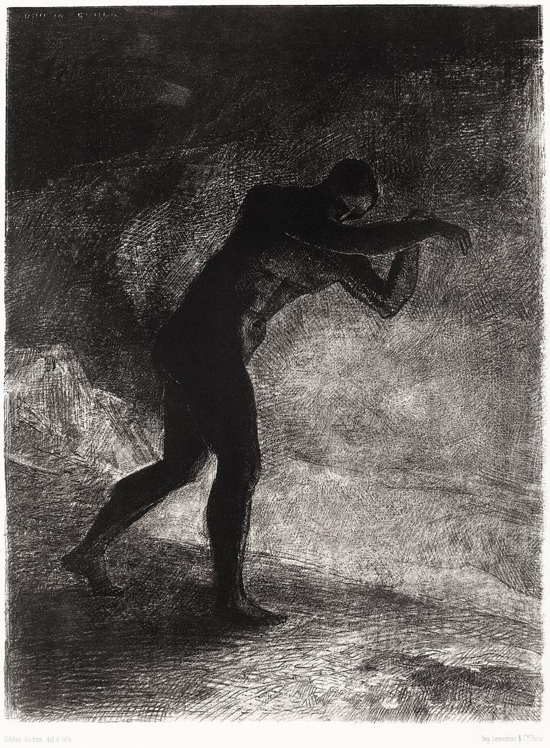 Artwork by Odilon Redon And Man Appeared, Questioning the Earth From Which He Emerged and Which Attracts Him, He Made His Way Toward Somber…