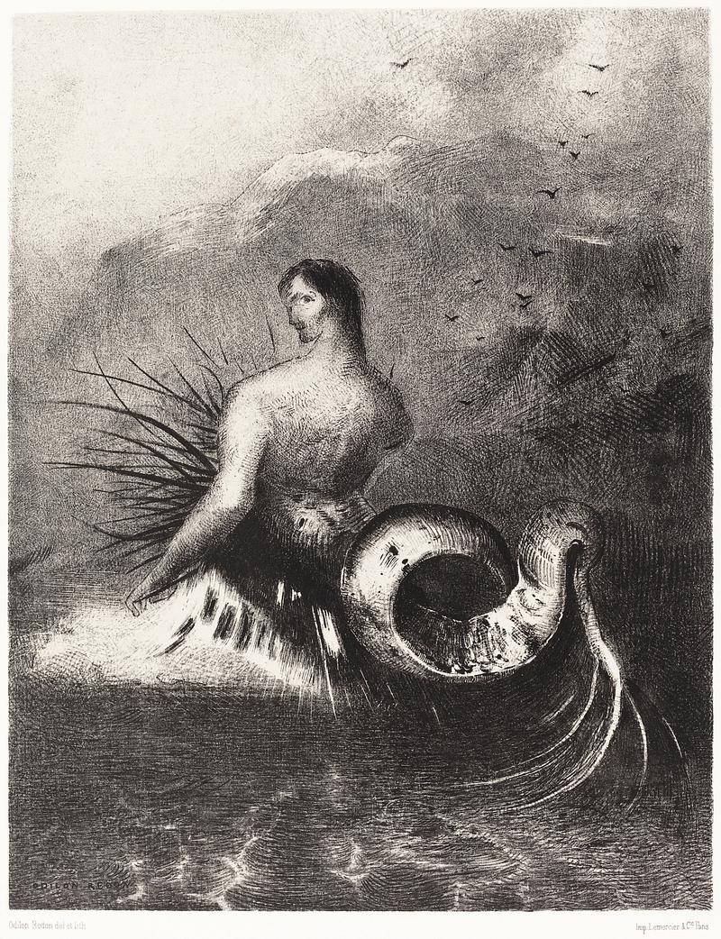 Artwork by Odilon Redon The Siren Clothed In Barbs, Emerged From the Waves (1883) by Odilon Redon. Original from the National Gallery of Art.…