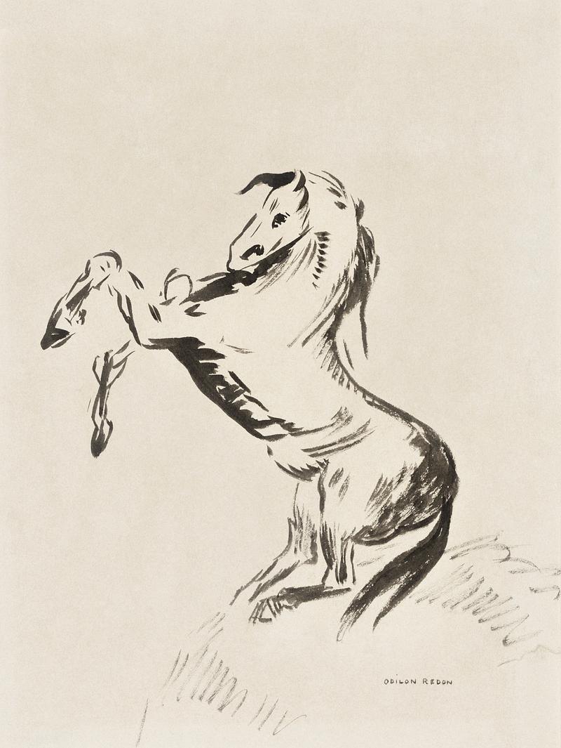 Artwork by Odilon Redon Jumping Horse on Clouds (Pegasus) (1903—1907) by Odilon Redon. Original from the Rijksmuseum. Digitally enhanced by…