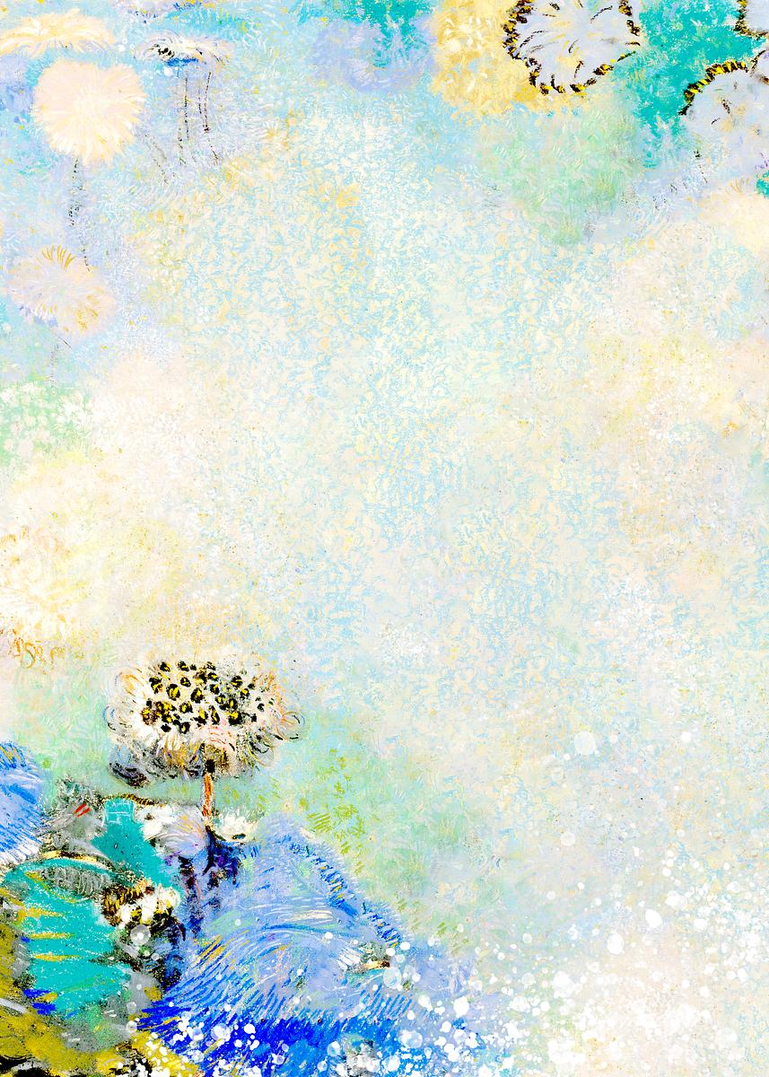 Blue floral wall textured background | Premium Photo Illustration