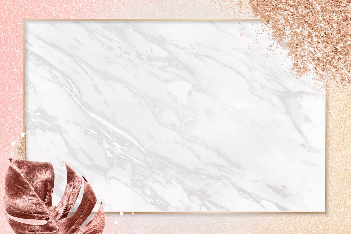 Фон белый мрамор с золотом рамка