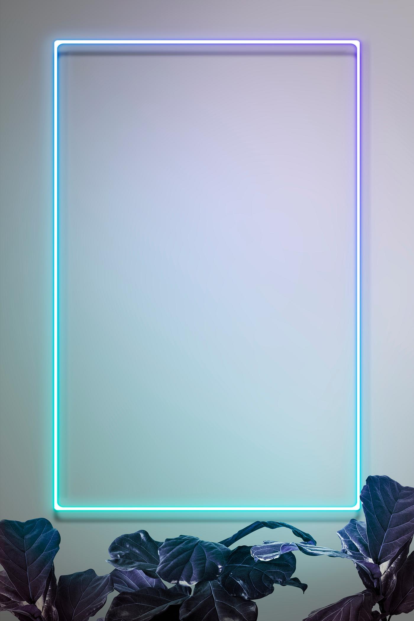 Download Neon botanical rectangular frame mockup | Royalty free ...