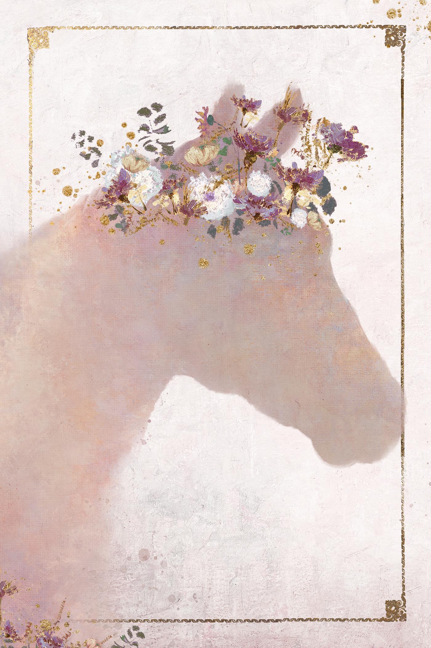 Horse head silhouette painting background illustration Horse head silhouette painting background illustration