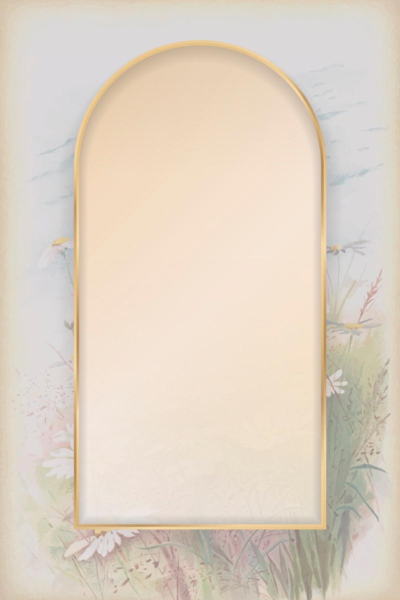 Arch gold frame on daisy | Premium Vector - rawpixel