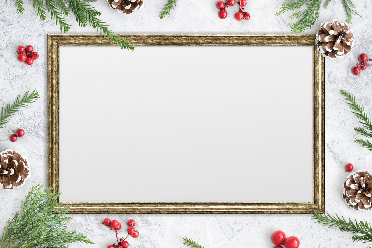 Download Golden Christmas Frame Mockup Royalty Free Illustration 1232340 PSD Mockup Templates