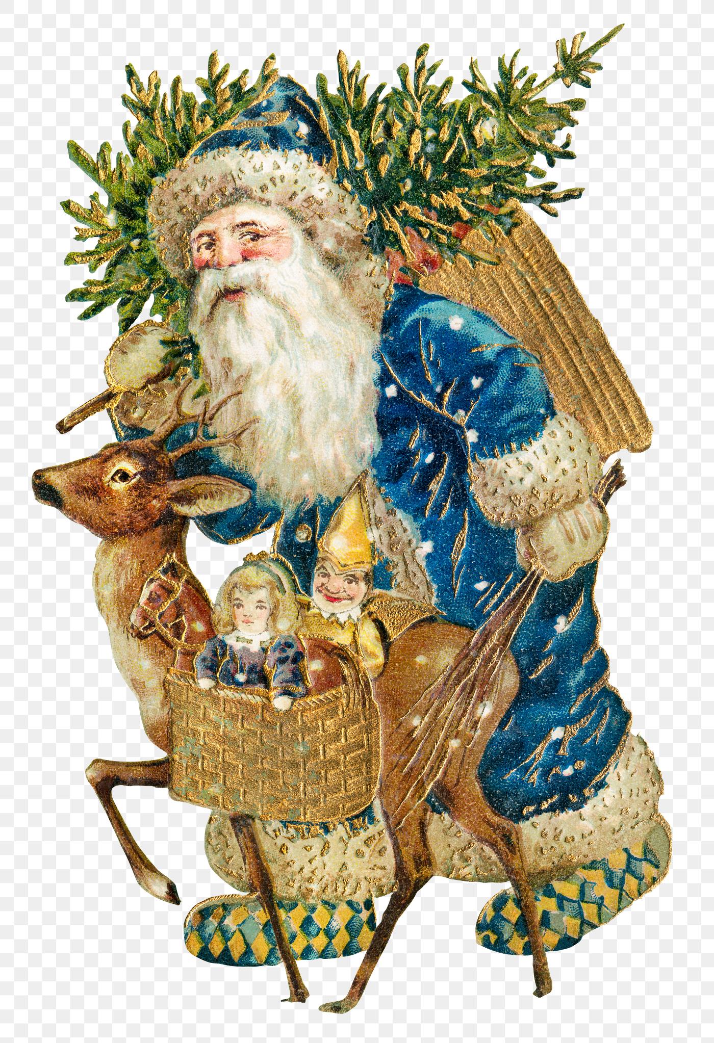 Santa Claus in a blue costume sticker transparent png Santa Claus in a blue costume sticker transparent png