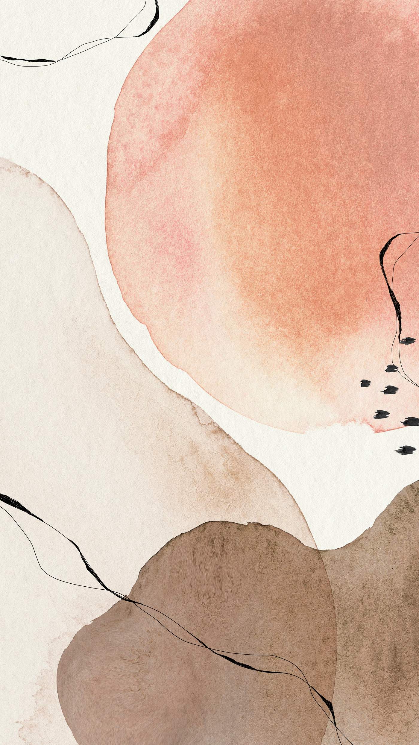 Watercolor patterned mobile background | Royalty free illustration