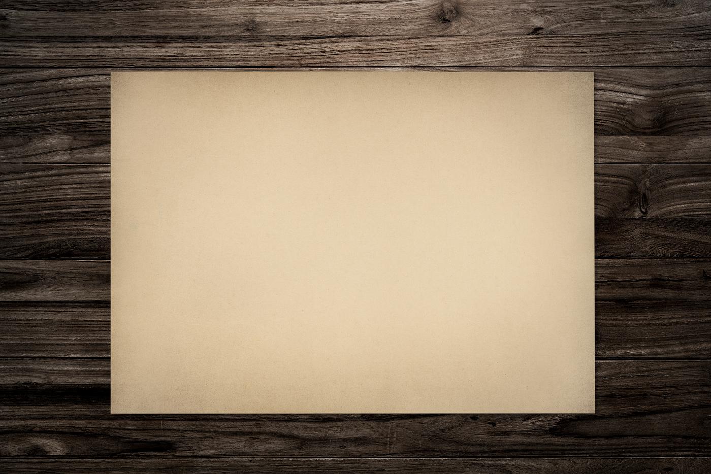 Download Paper mockup on wood background | Free psd mockup - 578673