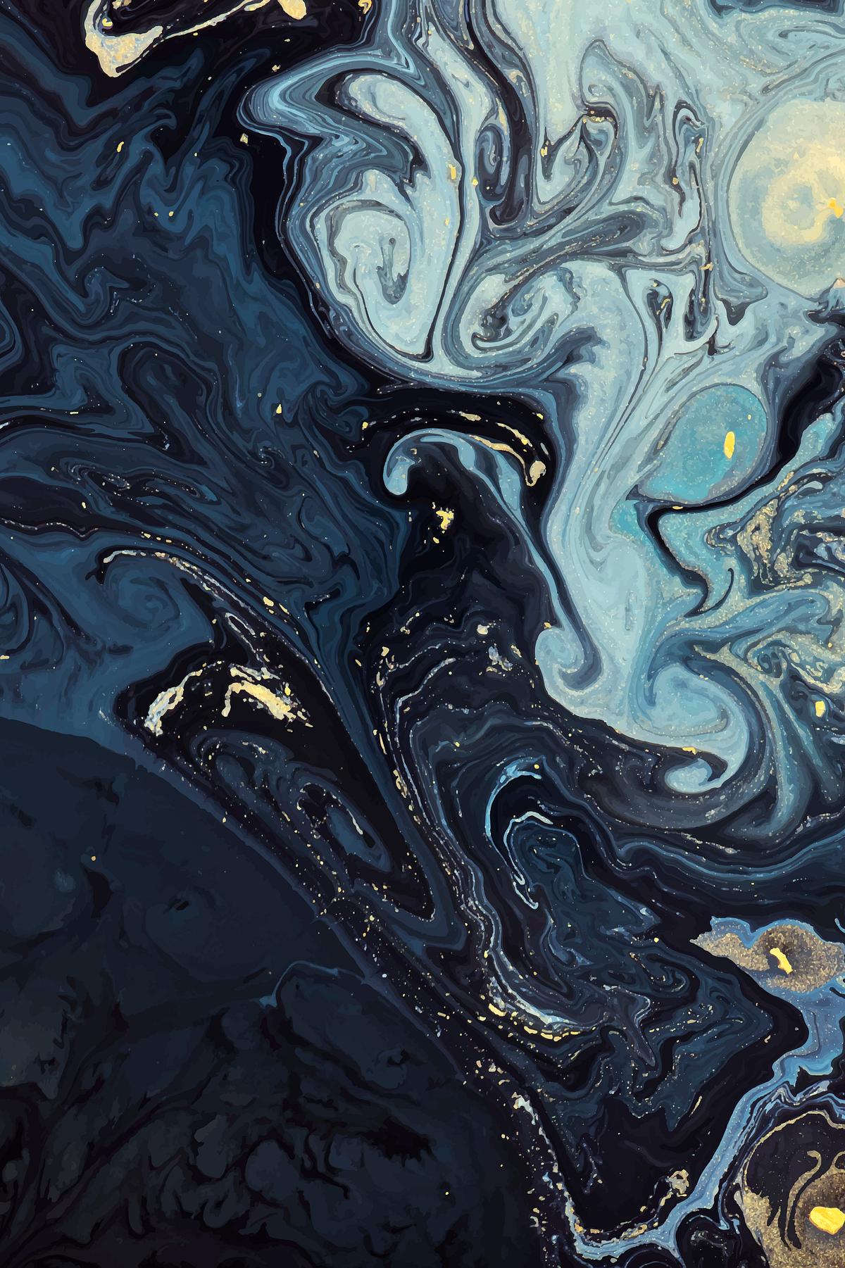 Abstract blue liquid texture with gold | Premium Photo - rawpixel