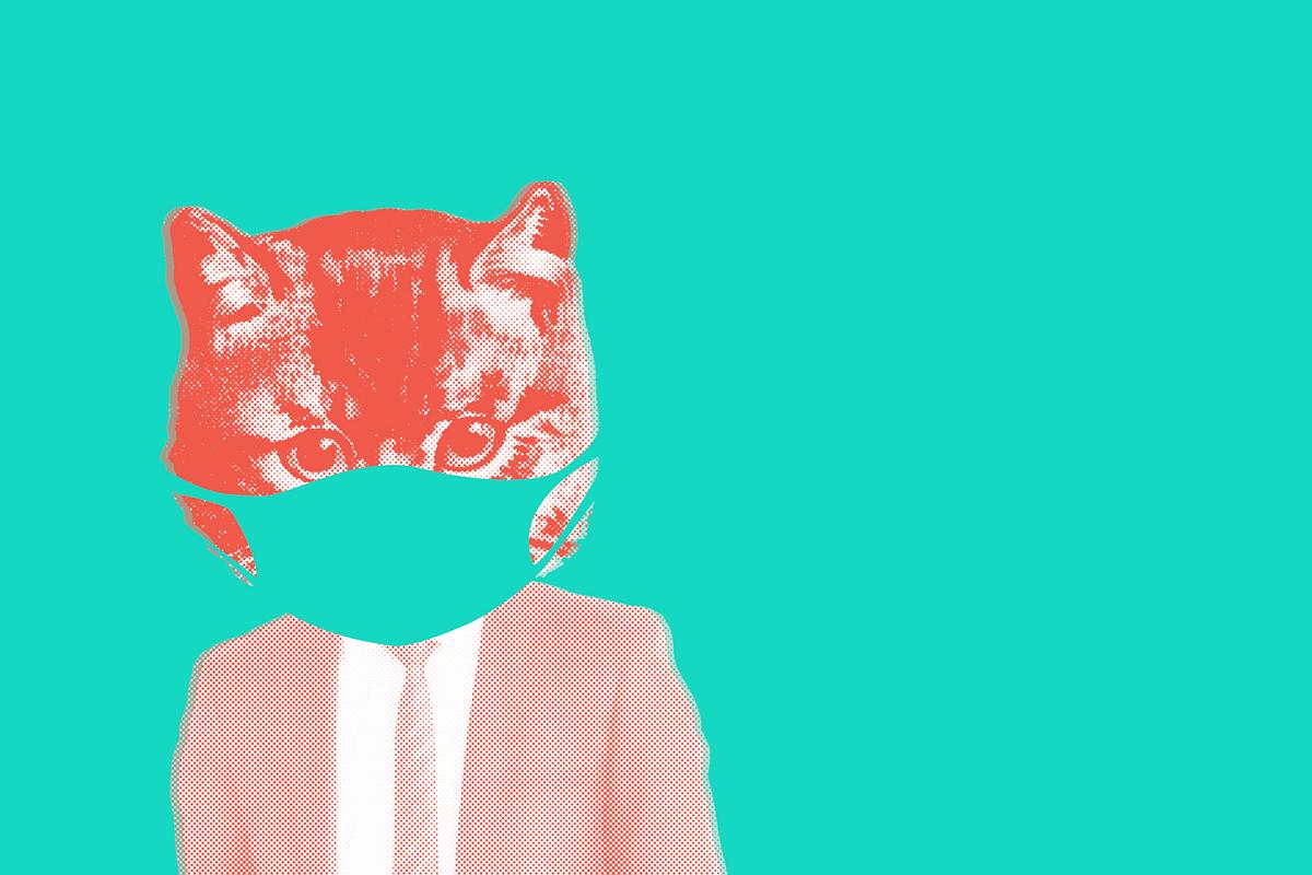 Cat wearing a face mask during coronavirus… | Royalty free stock psd mockup | High Resolution design Cat wearing a face mask during coronavirus pandemic illustration