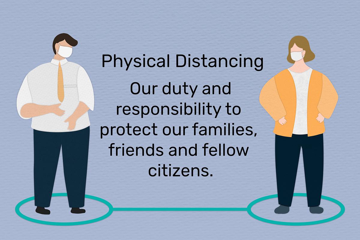 Practice physical distancing to avoid spread… | Free stock illustration | High Resolution graphic Practice physical distancing to avoid spread of Covid-19. This image is part our collaboration with the Behavioural Sciences…