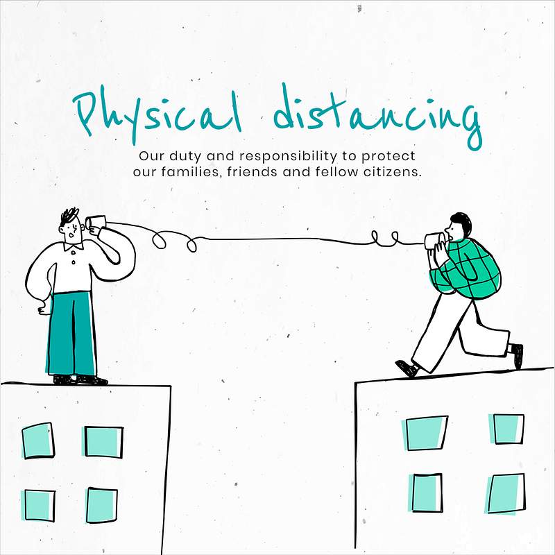 Practice physical distancing to avoid spead… | Royalty free stock psd mockup | High Resolution design Practice physical distancing to avoid spead of Covid-19. This image is part our collaboration with the Behavioural Sciences…