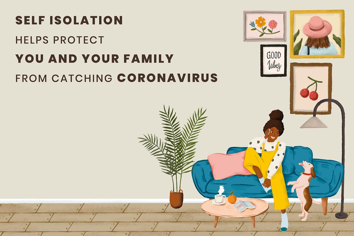 Woman at home in self isolation. This image… | Free stock vector | High Resolution design Woman at home in self isolation. This image is part our collaboration with the Behavioural Sciences team at Hill+Knowlton…