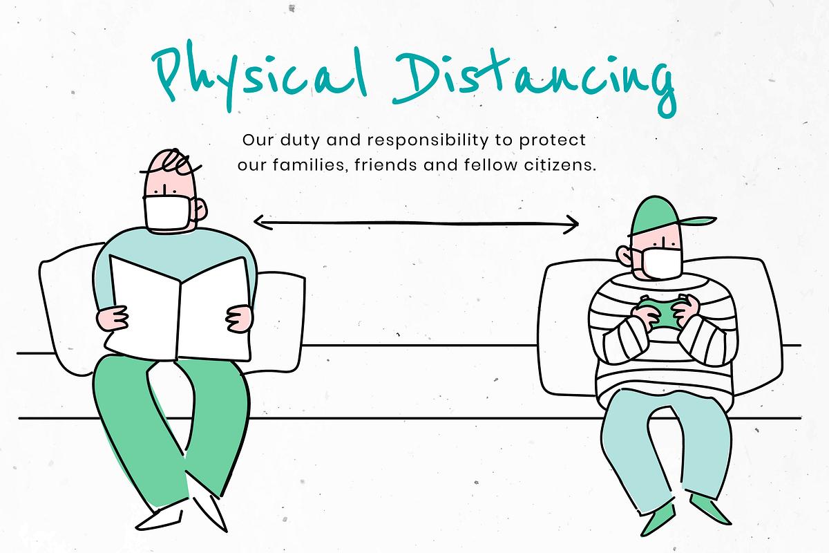 Practice physical distancing to avoid spead… | Free stock vector | High Resolution design Practice physical distancing to avoid spead of Covid-19. This image is part our collaboration with the Behavioural Sciences…