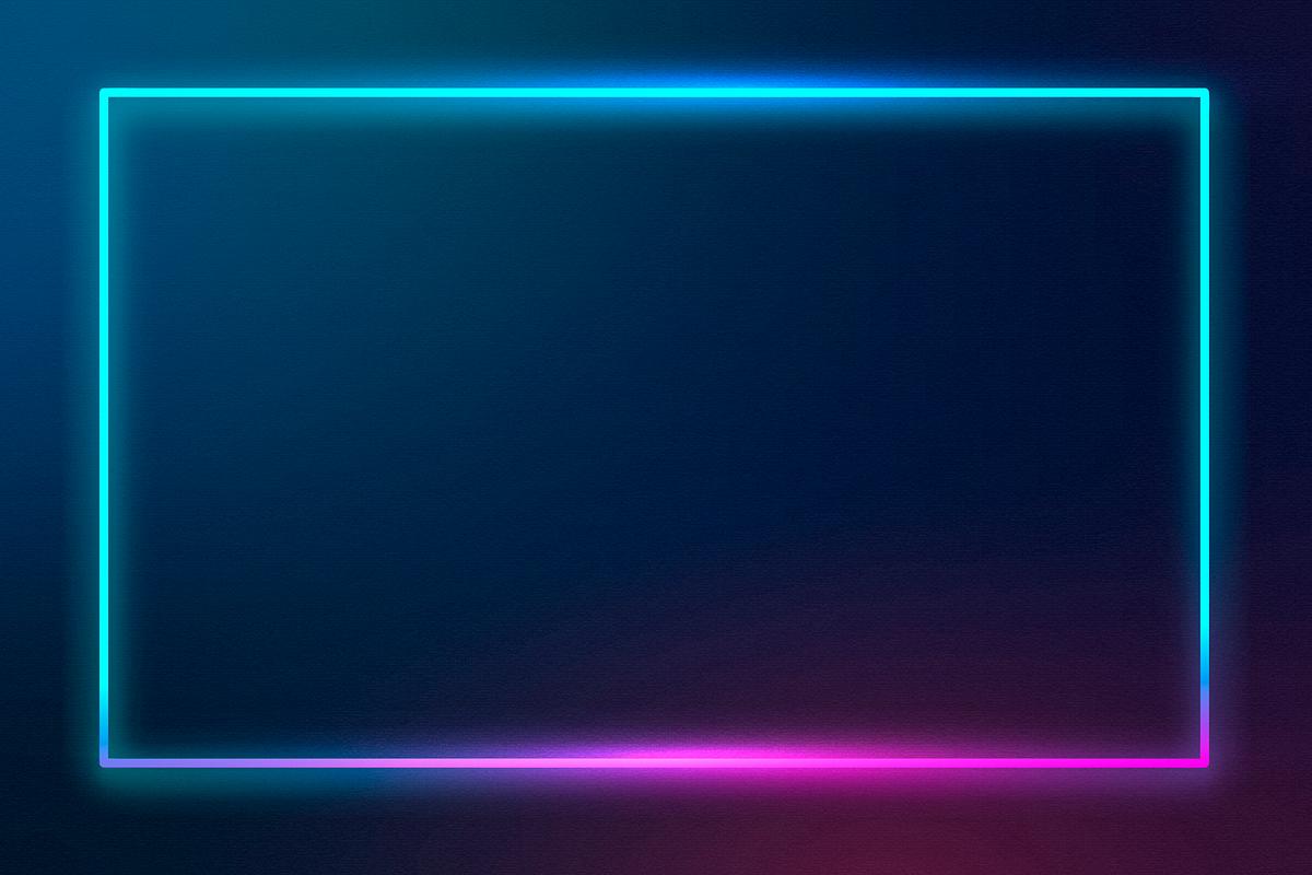 Blue neon frame on a dark | Premium Vector - rawpixel
