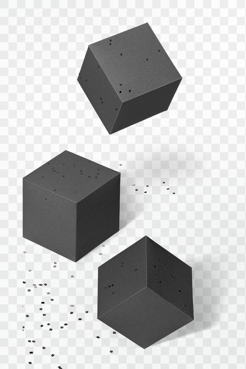 3d Gray And Indigo Paper Craft Cubic Patterned Background Design Eleme Free Transparent Png 2358088