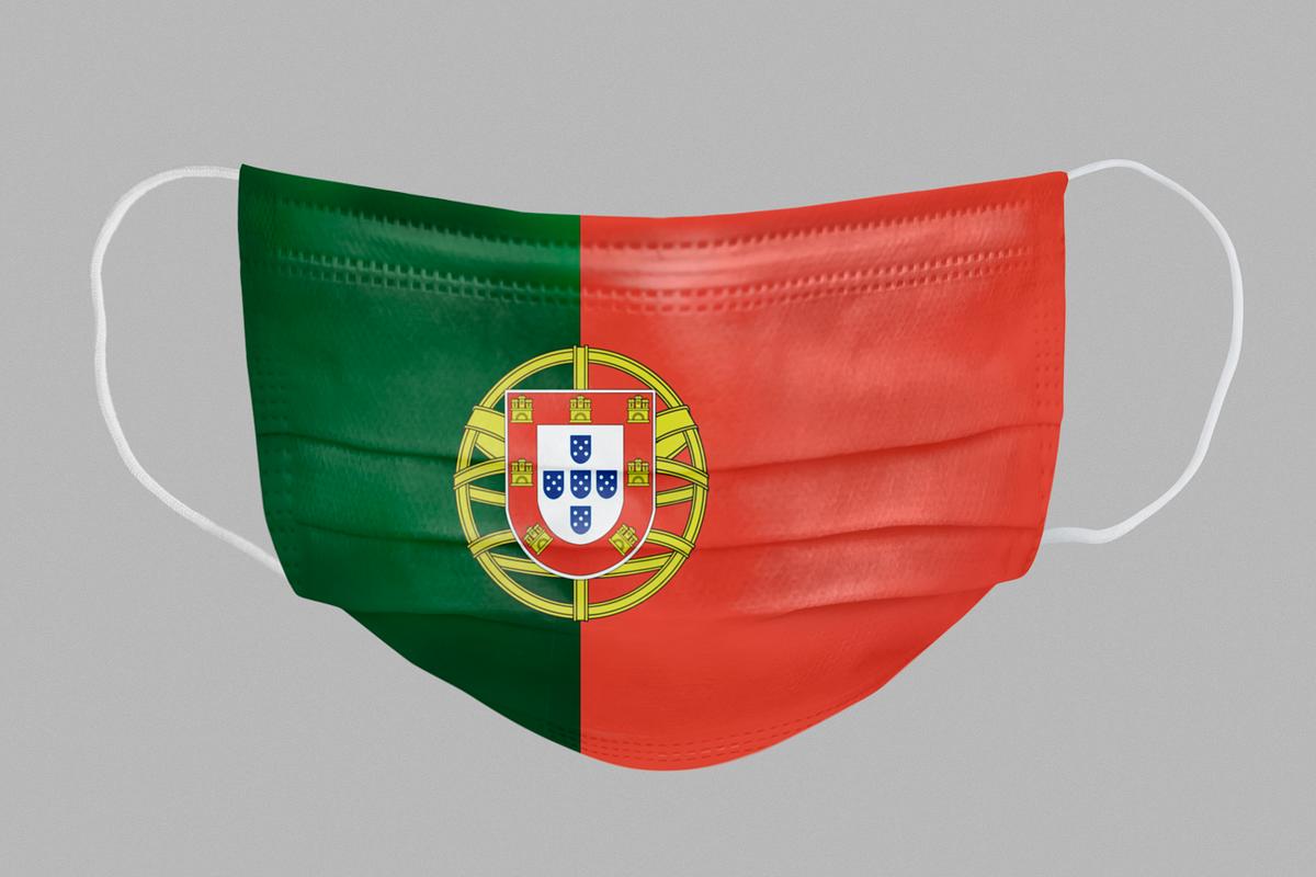 Portuguese Flag Pattern On A Face Mask Mockup Free Psd High Resolution Mockup