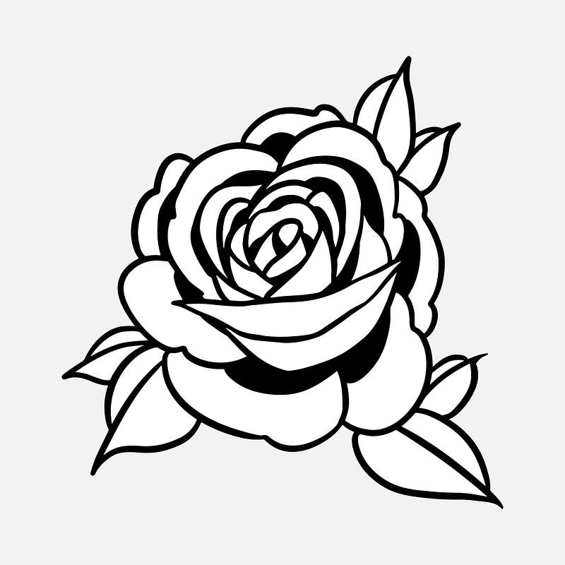 Download Free royalty image about Rose flower outline sticker ...