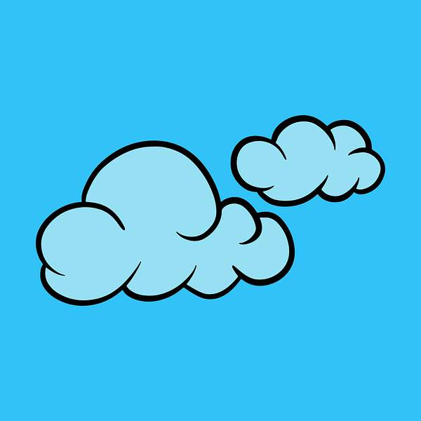 Blue Cloud Sticker On A Blue Background Vector Royalty Free Vector