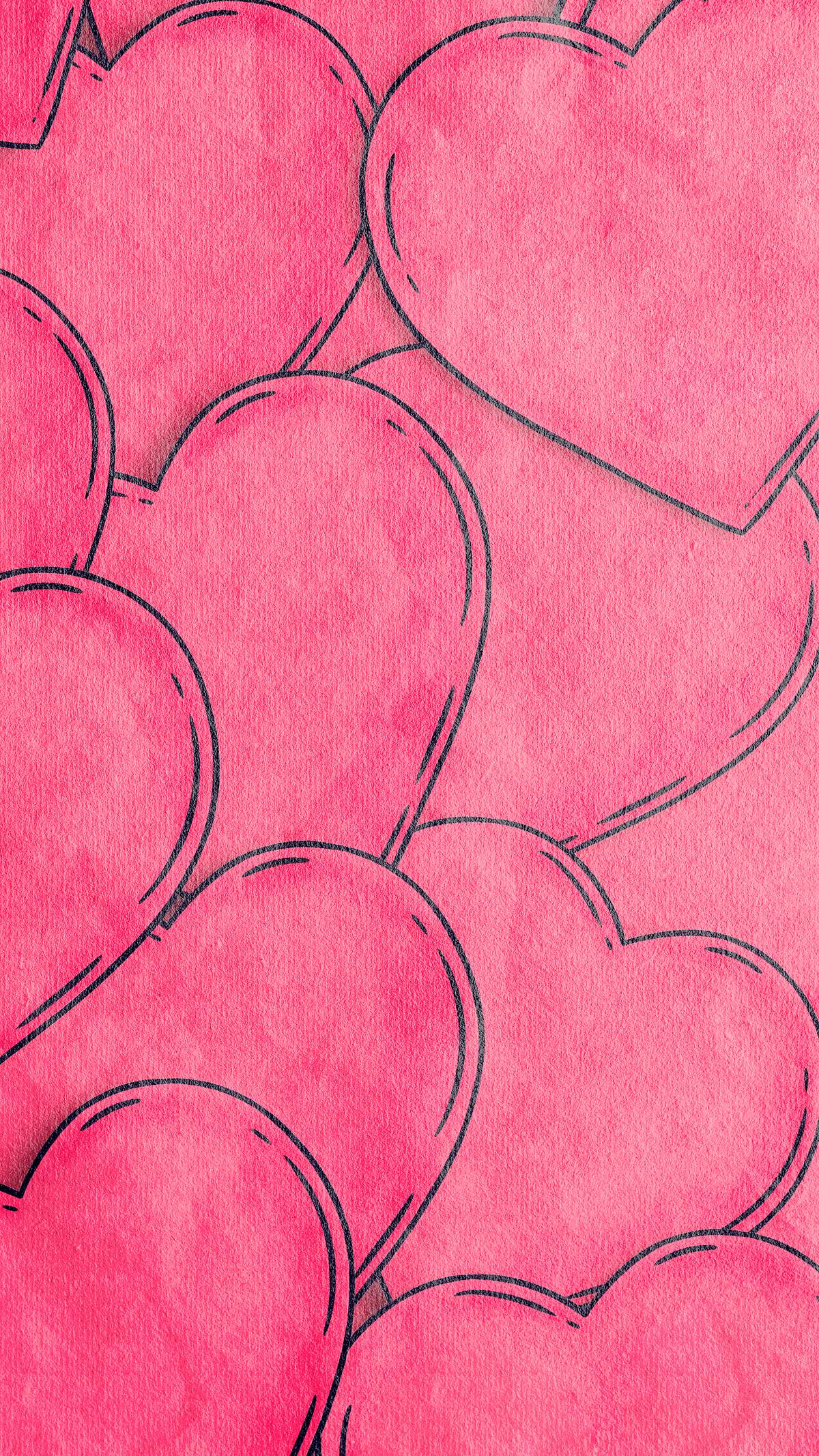 Hand Drawn Heart Background Design Resource Hand Drawn Heart Background Design Resource