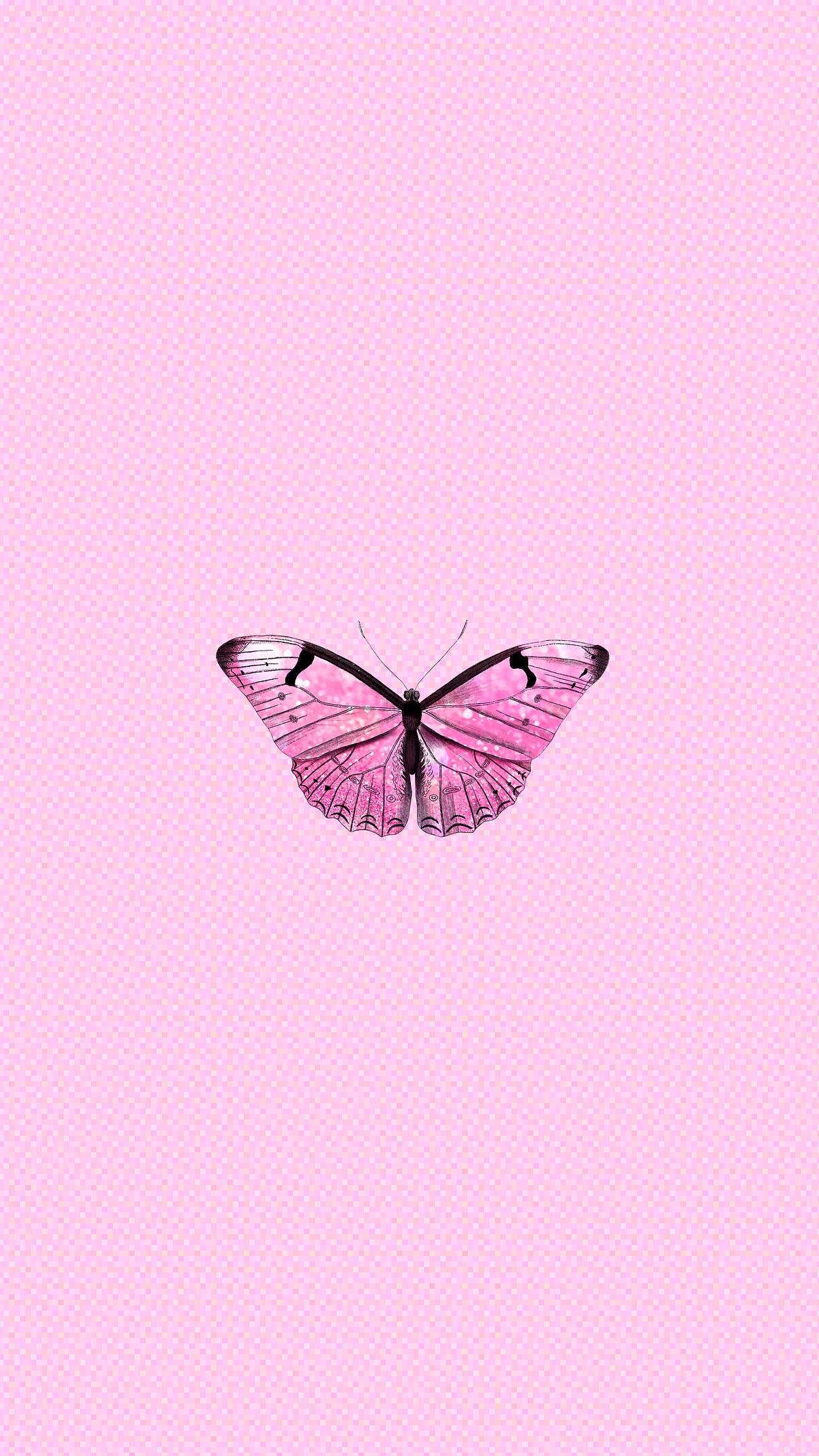 Pink Holographic Butterfly Background