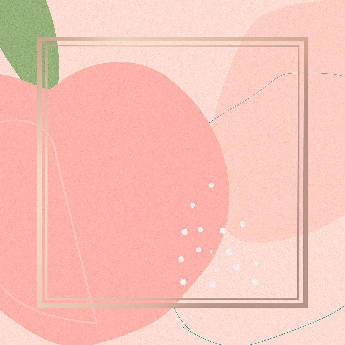 Gold square frame psd peach | Free PSD - rawpixel
