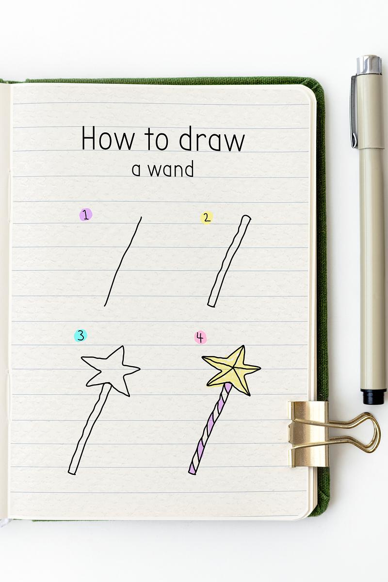 How to draw a wand Free PSD Mockup rawpixel