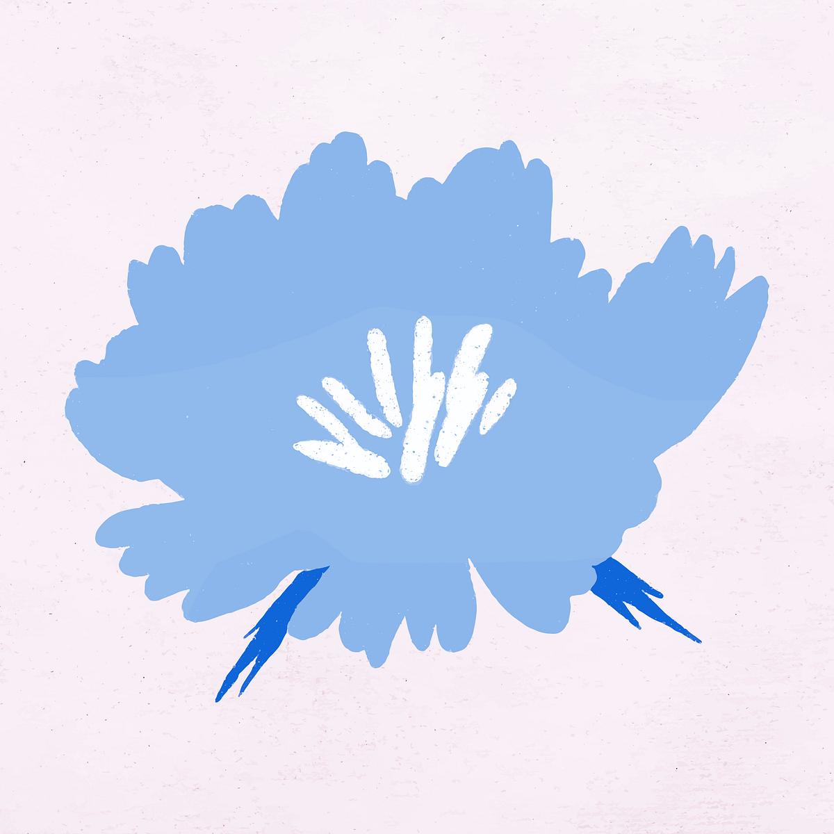 Blue flower hand drawn vector botanical… | Free stock vector | High
