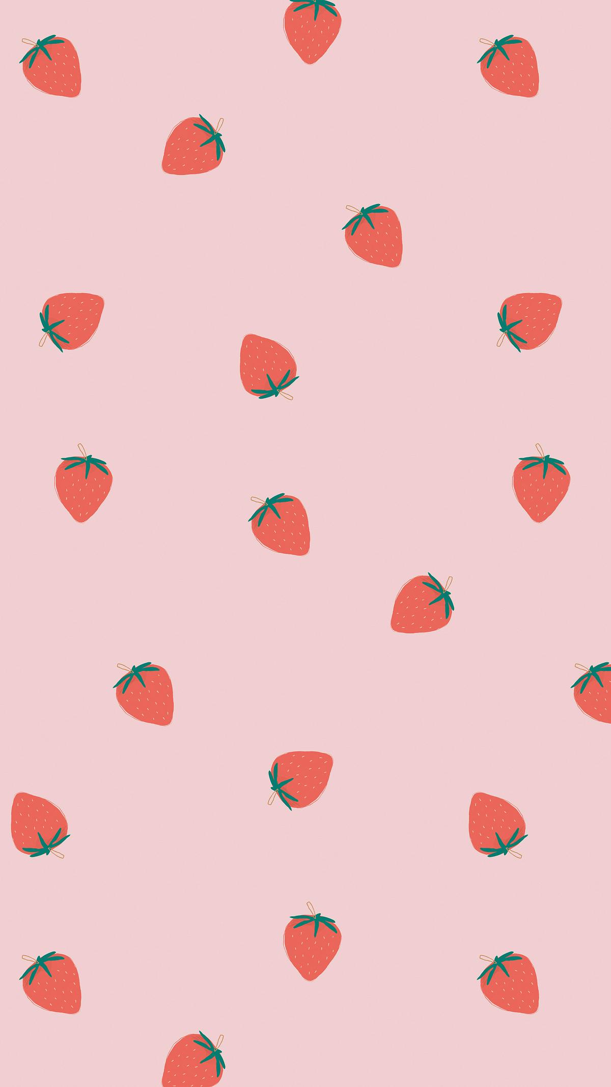 Vector cute strawberry pattern pastel | Premium Vector - rawpixel