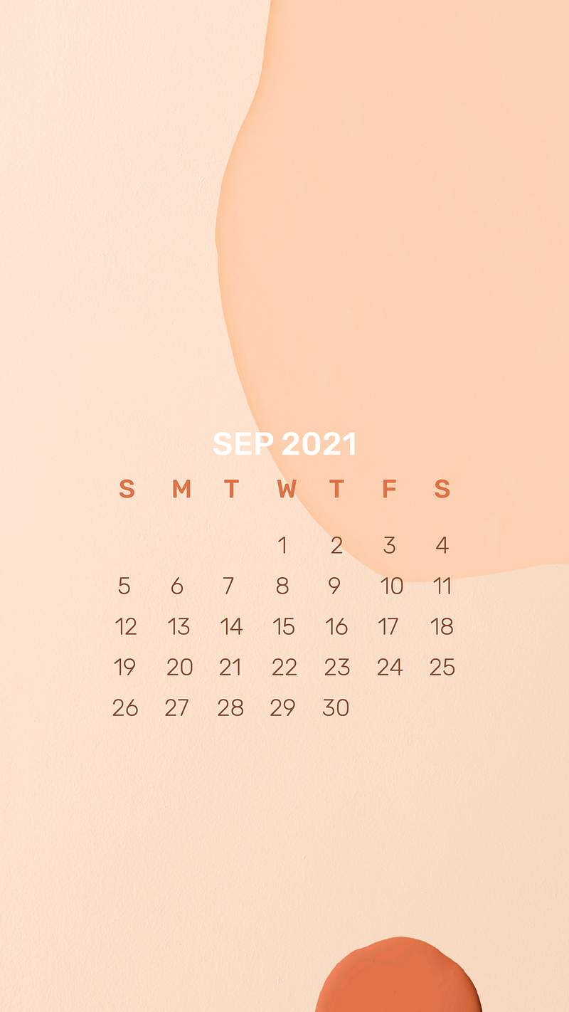 2021 Calendar September Template Phone Wallpaper Vector Abstract Background september calendar 2021 background