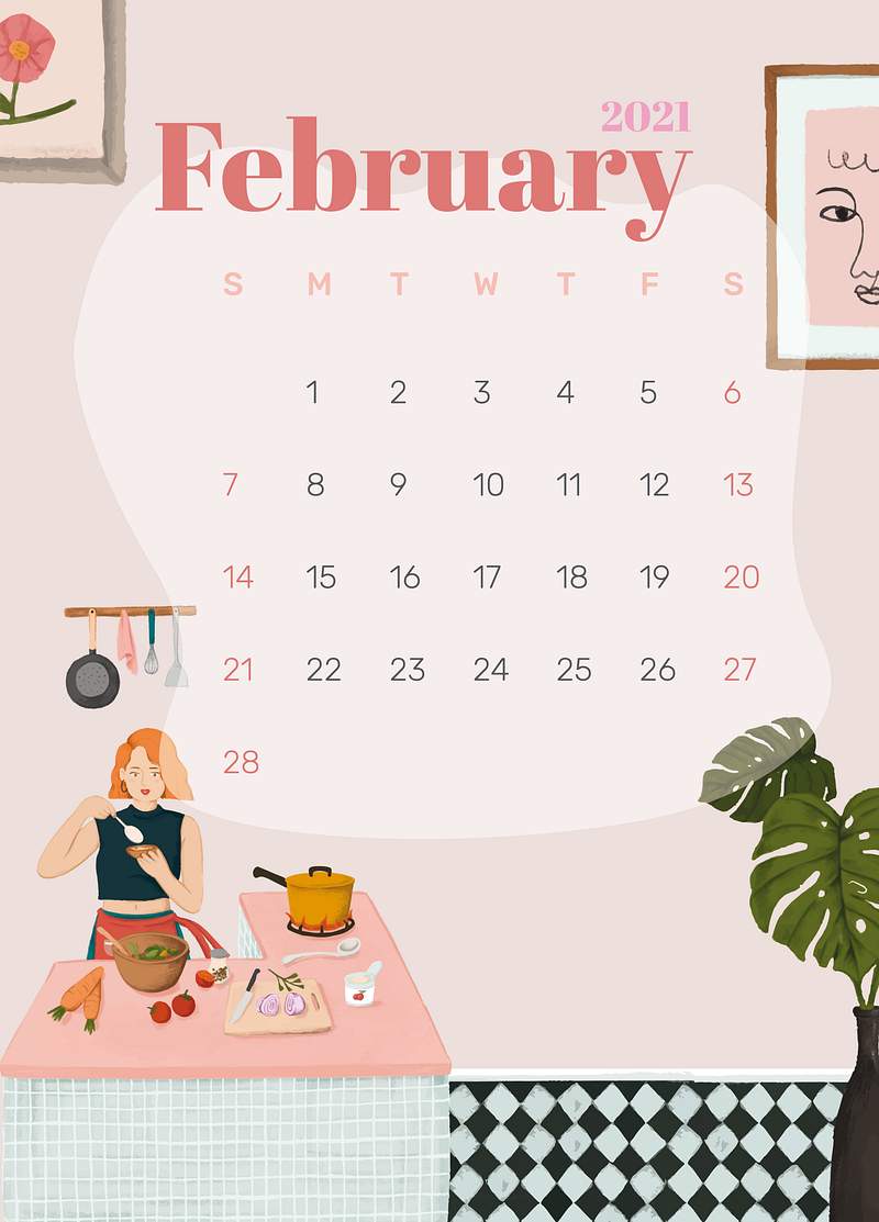 images Template Kalender Februari 2021 Aesthetic free vectors pngs mockups
