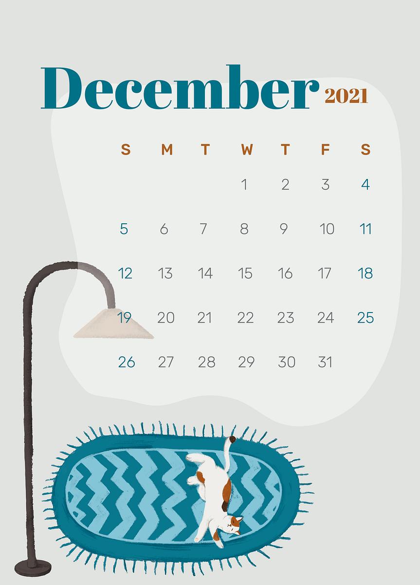 Download Calendar 2021 December Printable Template Psd Royalty Free Stock Illustration High Resolution Graphic