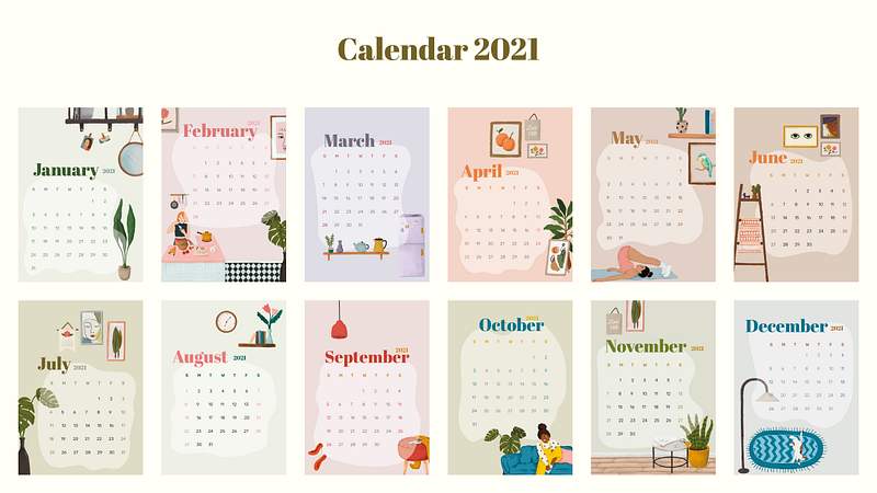 picture Printable Kalender 2021 Aesthetic free vectors pngs mockups
