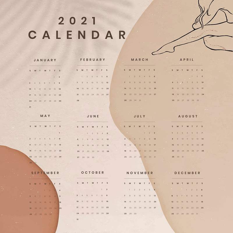 pix February 2021 Calendar Aesthetic Horizontal free vectors pngs mockups