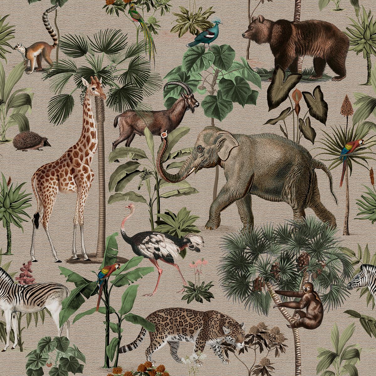 Animal seamless pattern jungle background | Premium Photo - rawpixel