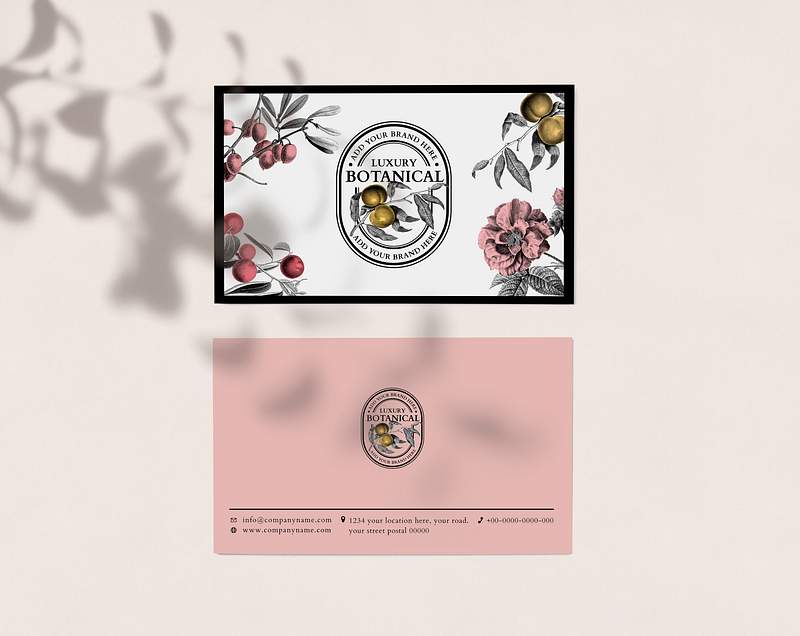 Editable business card template psd in pink… | Royalty free stock Illustration | High Resolution graphic Editable business card template psd in pink luxury and vintage style