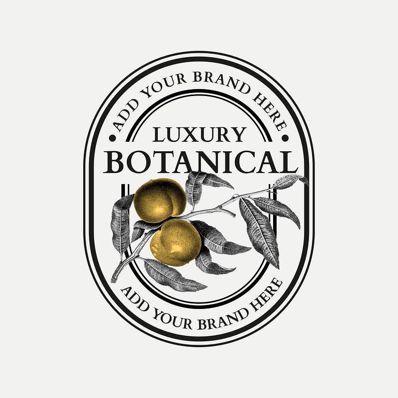 Luxury business botanical logo psd with… | Royalty free stock Illustration | High Resolution graphic Luxury business botanical logo psd with walnut for organic beauty brand