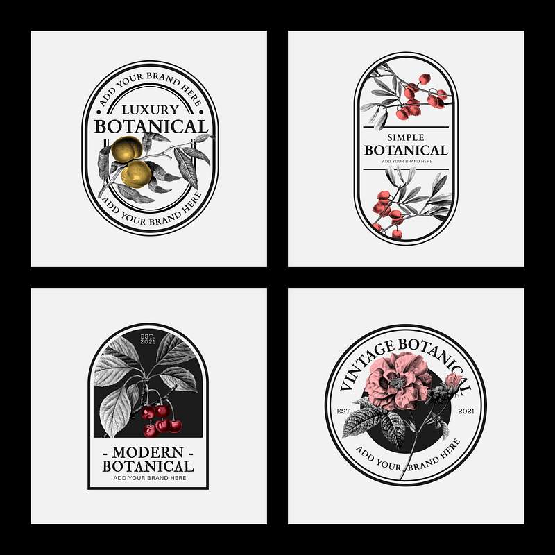 Luxury business logo badges psd vintage… | Royalty free stock Illustration | High Resolution graphic Luxury business logo badges psd vintage beauty brands collection