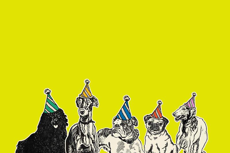 Green border background vector dogs in birthday party, remixed from artworks by Moriz Jung Green border background vector dogs in birthday party, remixed from artworks by Moriz Jung