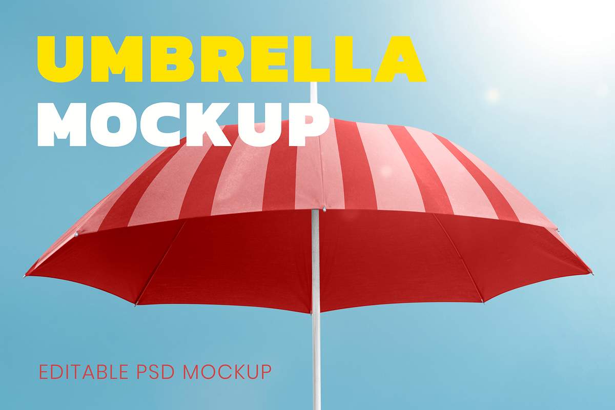Download Umbrella Mockup Psd In Red Royalty Free Stock Illustration High Resolution Graphic