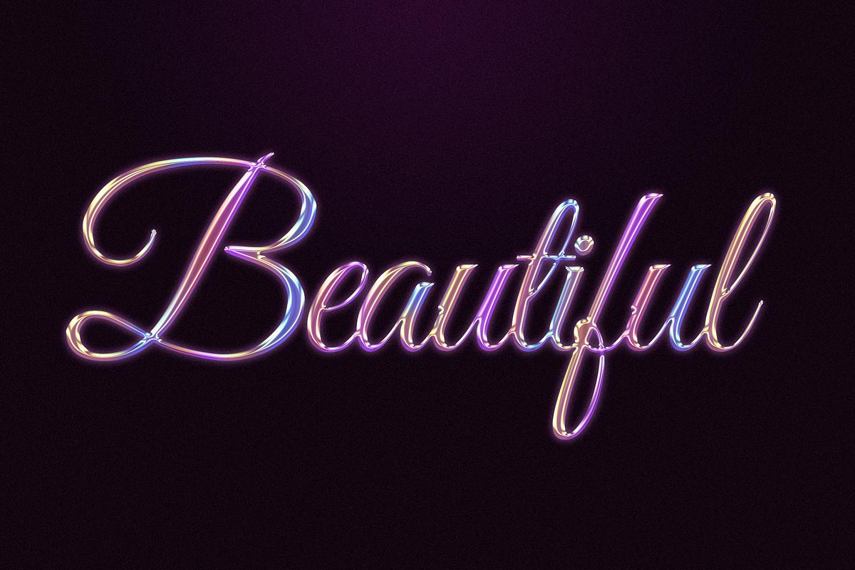 Beautiful word in colorful embossed Free Photo rawpixel