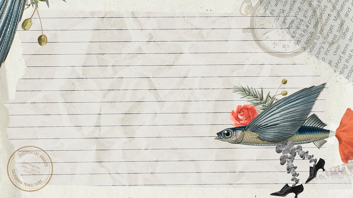 Vintage fish desktop wallpaper, editable | Free Photo - rawpixel