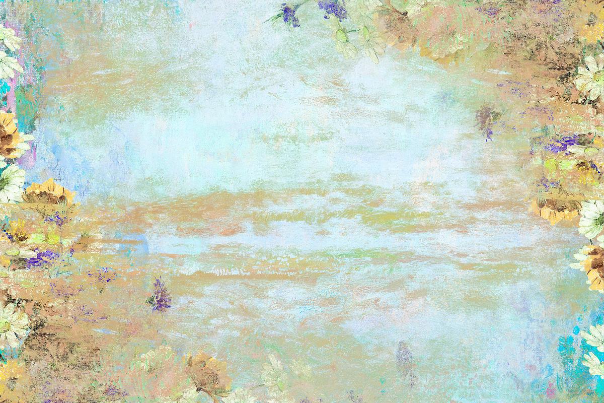 Blue floral wall textured background | Free Photo Illustration - rawpixel
