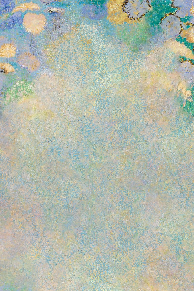 Blue floral wall textured background | Premium Photo Illustration