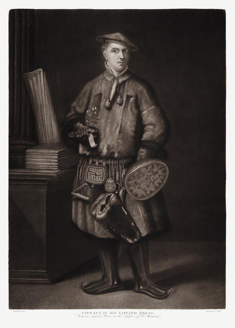 Carl Linnaeus by Robert John Thornton Carl Linnaeus in Lapland Dress from The Temple of Flora (1807) by Robert John Thornton. Original from Biodiversity Heritage…
