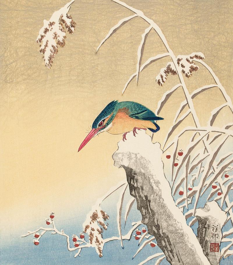 Kingfisher in the snow (1925-1936) by Ohara Koson (1877-1945) Kingfisher in the snow (1925-1936) by Ohara Koson (1877-1945)