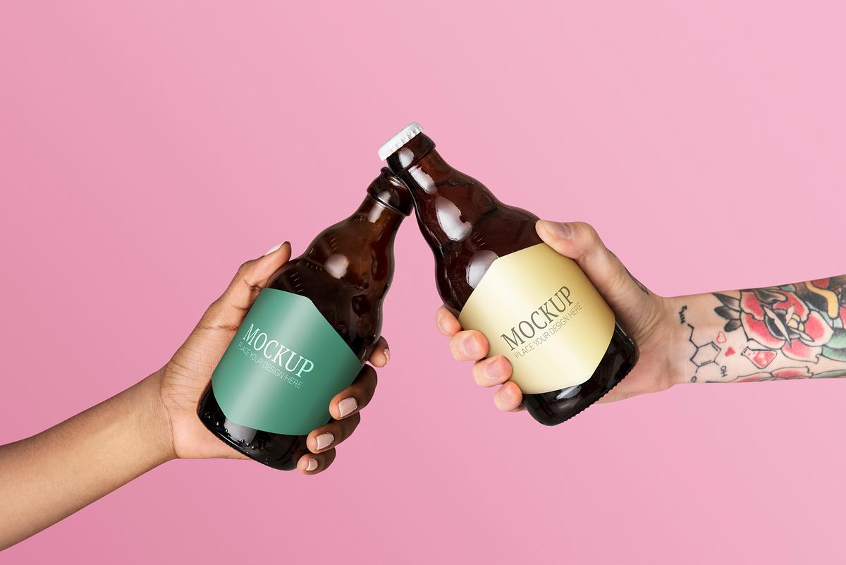 Download Craft Beer Bottle Label Mockup Royalty Free Stock Photo High Resolution Image