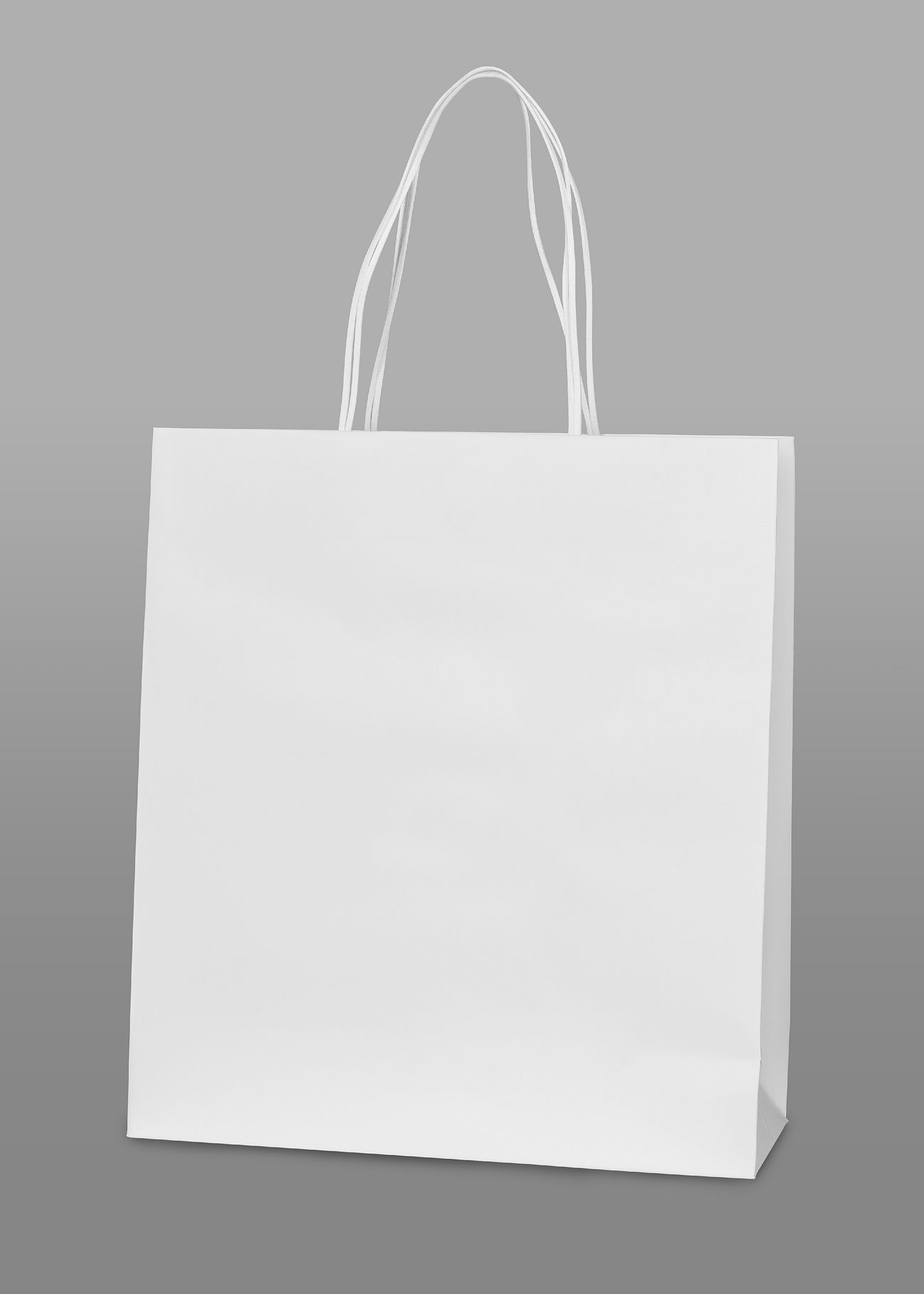 White paper bag mockup on a gray background | Royalty free stock psd