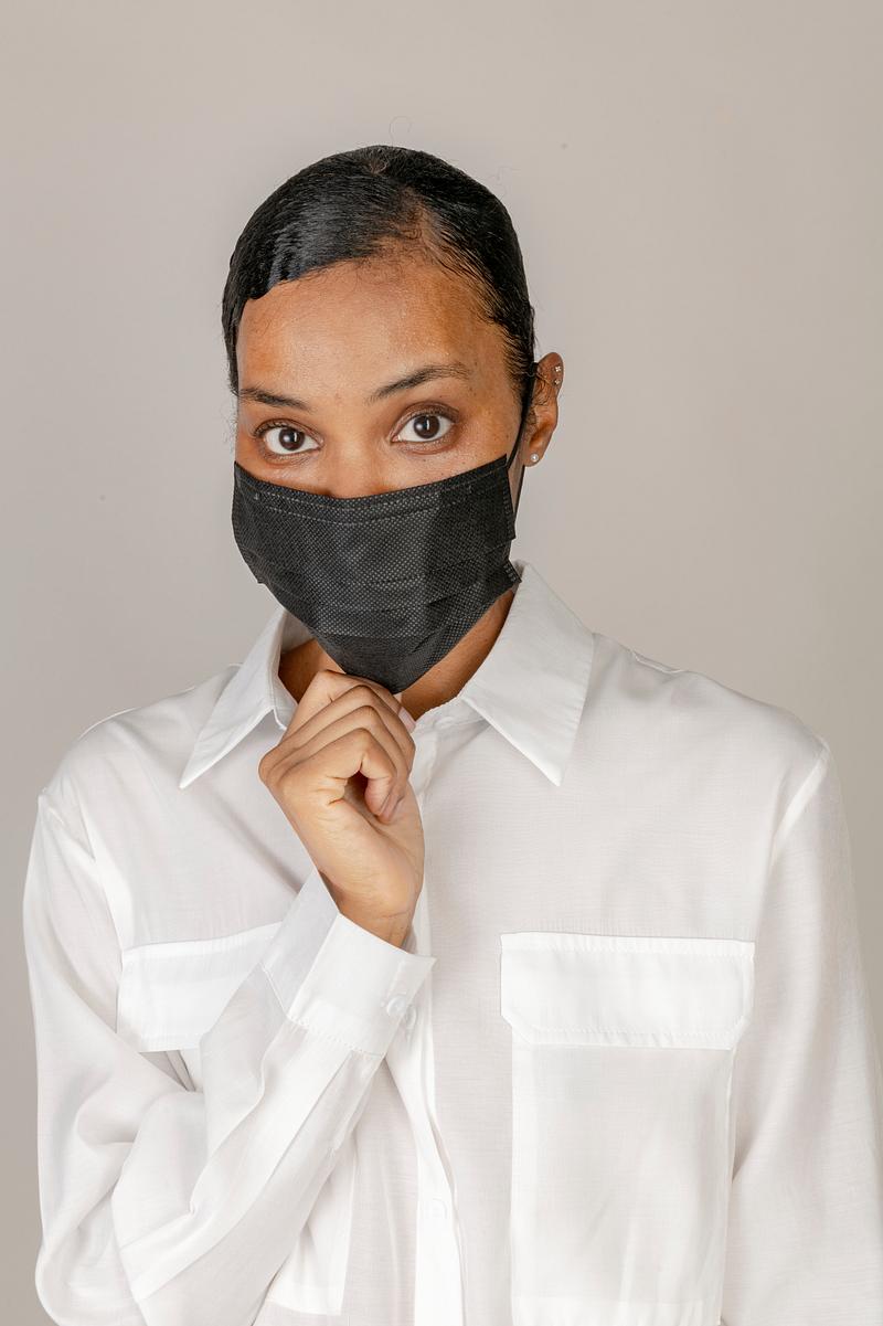 Man wearing a disposable N95 mask Royalty free photo 2223217