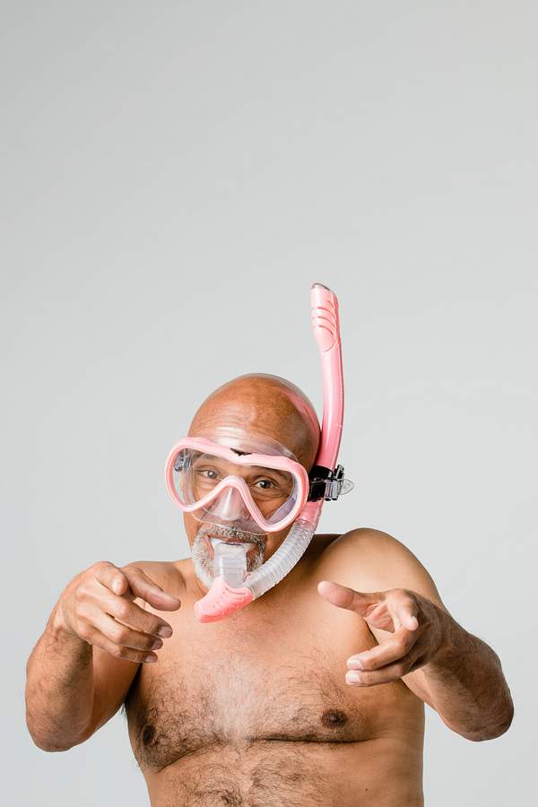 Download Senior Man Wearing A Snorkel Scuba Mask Royalty Free Photo 2315838 PSD Mockup Templates